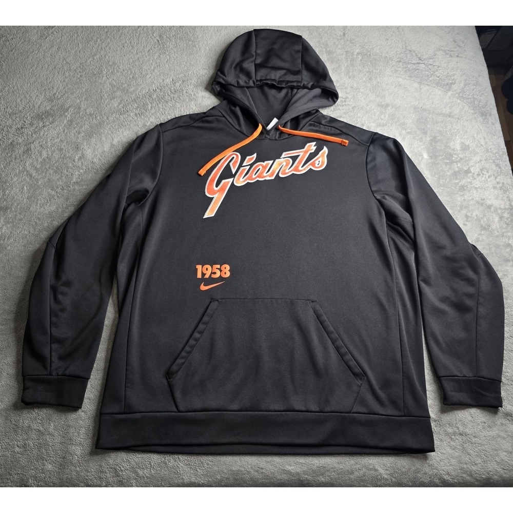 Nike Therma Fit Cooperstown Giants Hoodie Mens XXL Black Pullover MLB Baseball